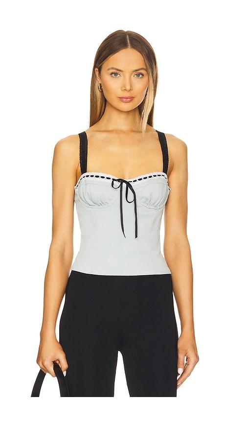 with jean ryder top in blue. - size l (also in m, xl)