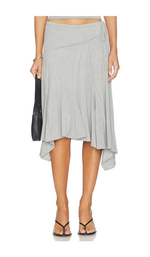 with jean sharni skirt in light grey. - size l (also in s, xs, m)