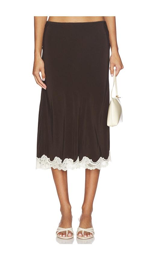 with jean tilly skirt in chocolate. - size m (also in s, xl)
