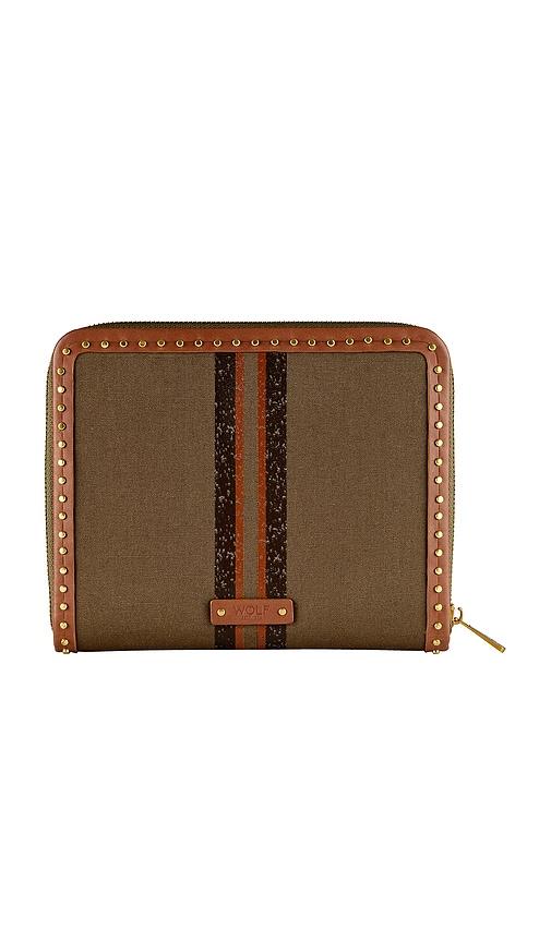 wolf ida travel jewelry portfolio in brown.