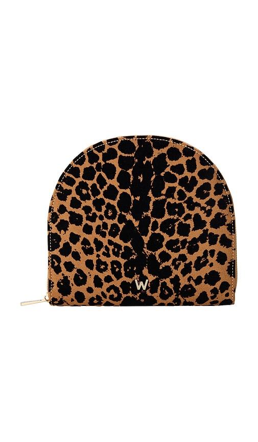 wolf savanna print travel portfolio in brown.
