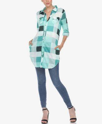 womens plaid tunic shirt