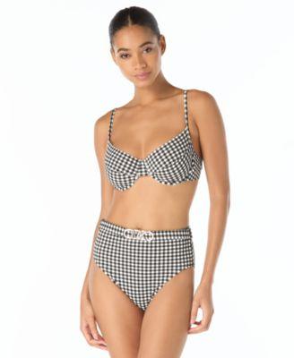 womens v neck underwire bikini top high waist hipster swim bottoms