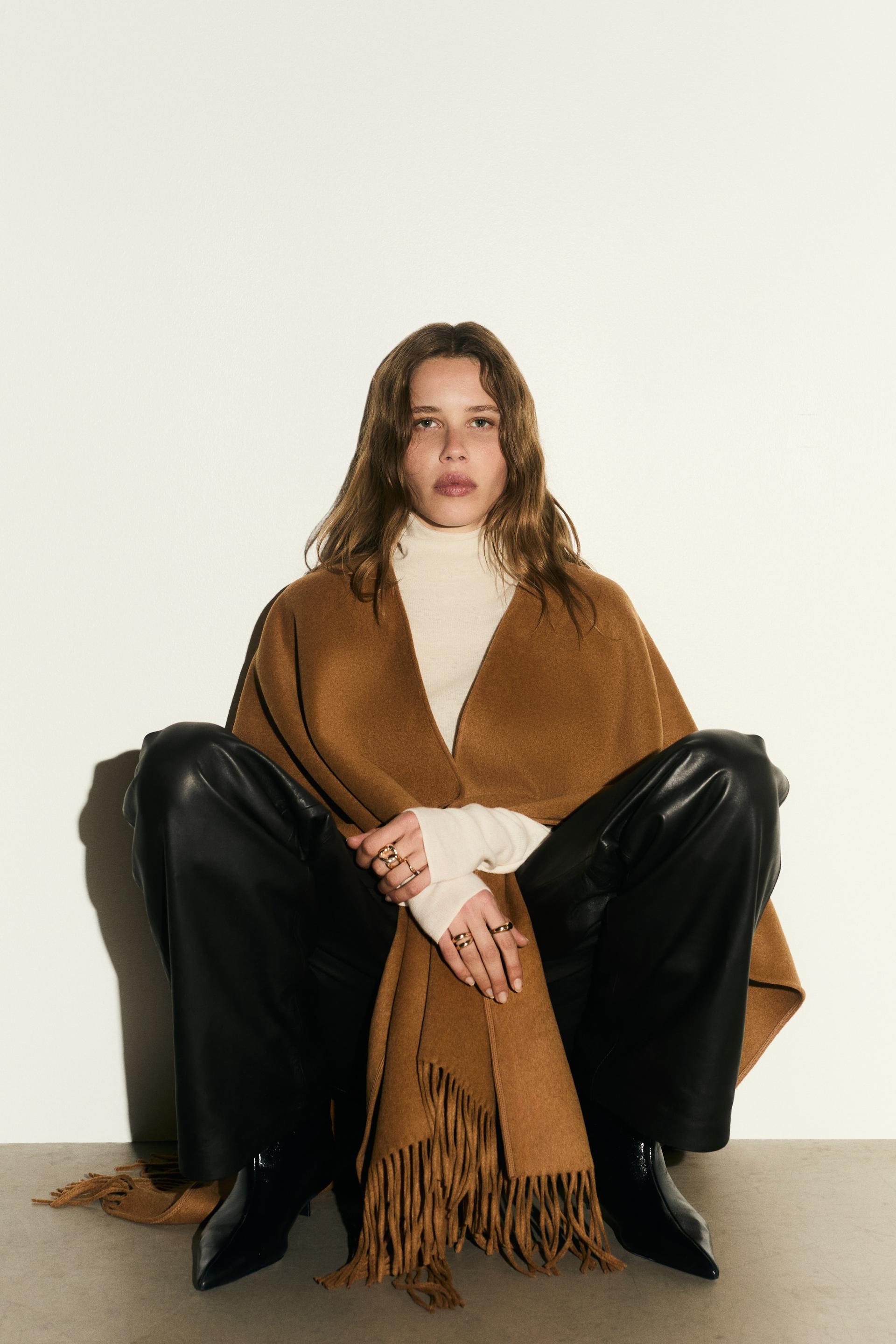 wool-blend cape