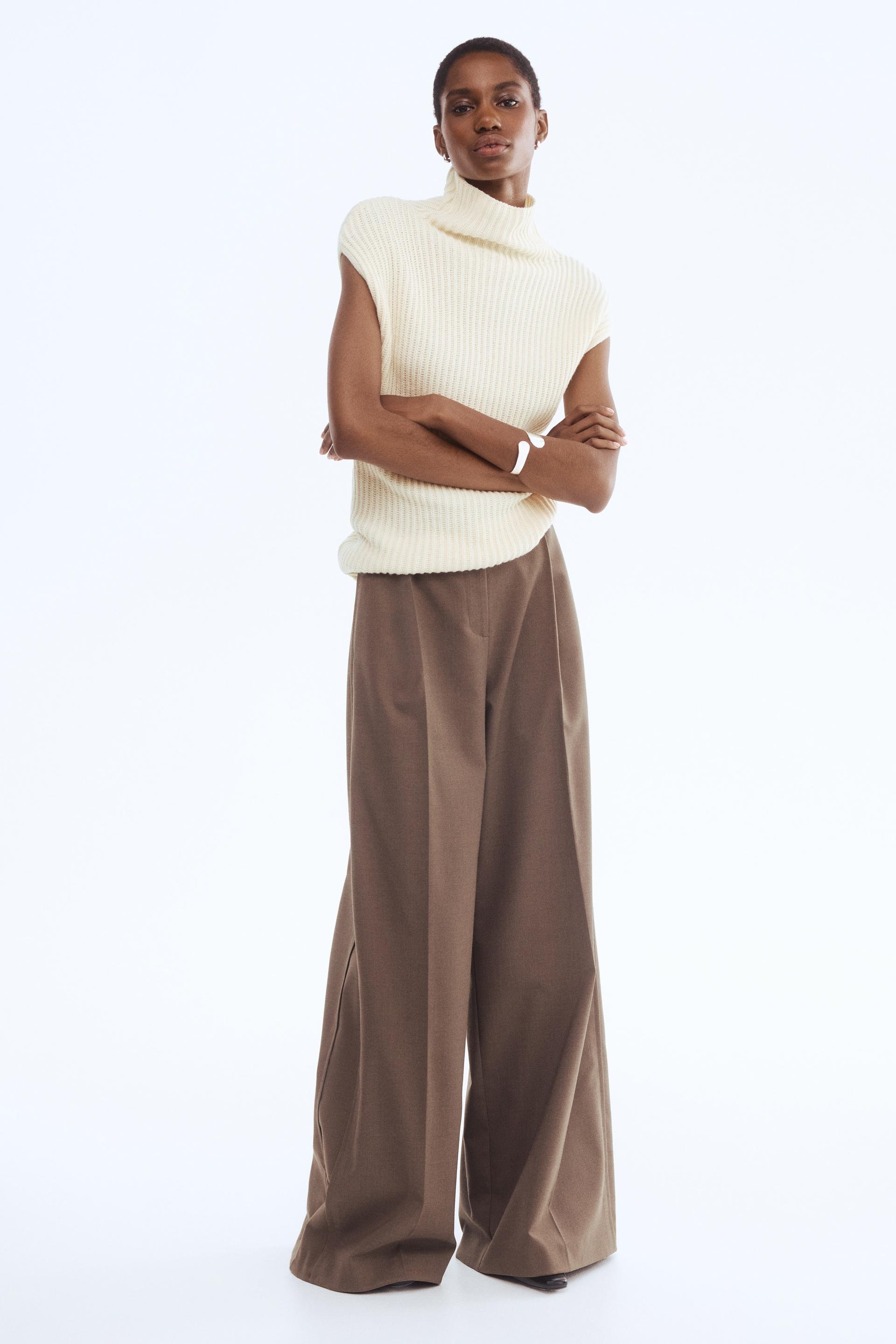 wool-blend mock turtleneck sweater vest