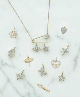 wrapped diamond safety pin necklace charm collection in 10k gold created for macys