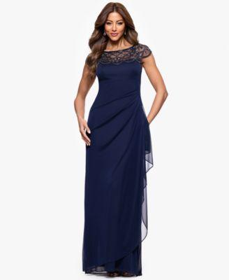 xscape womens boat neck long sheath dress