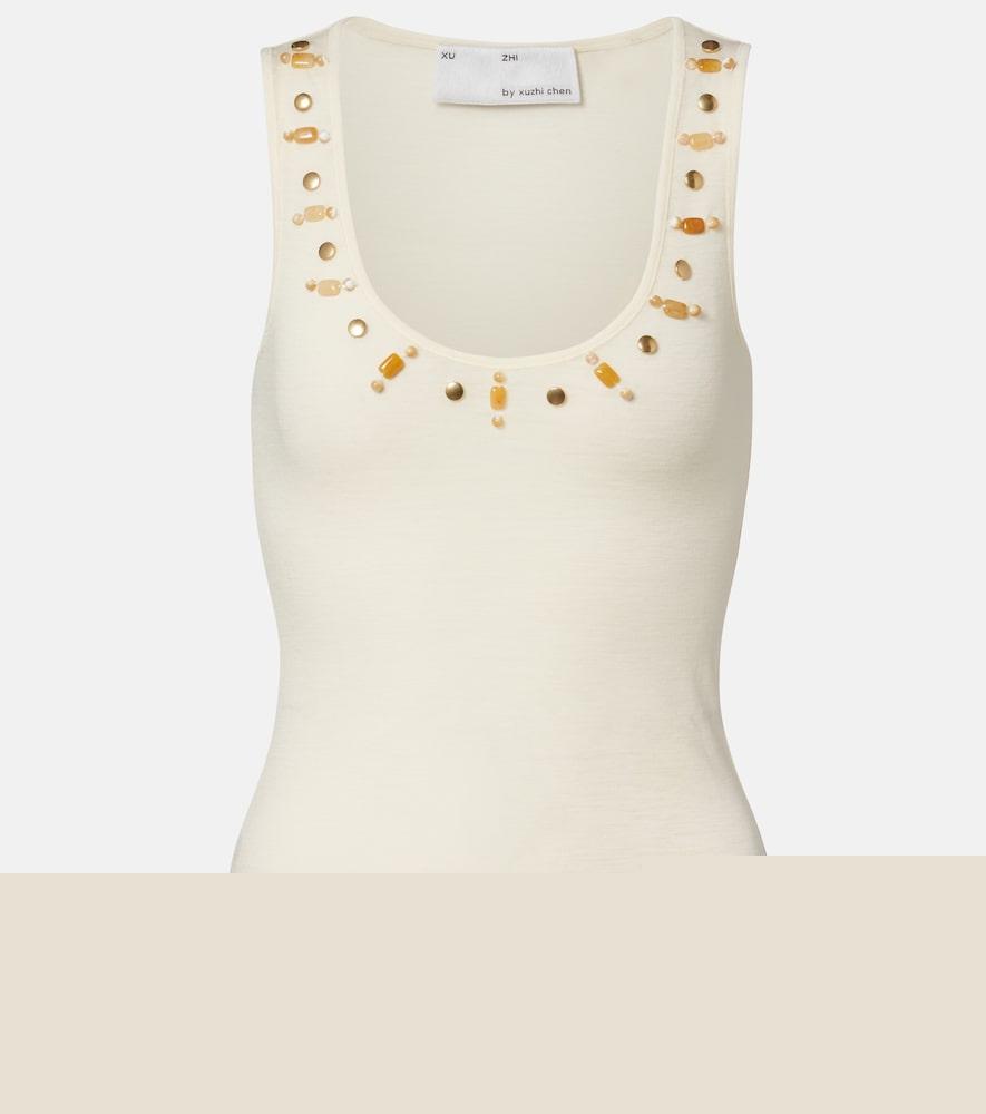xu zhi beaded wool tank top