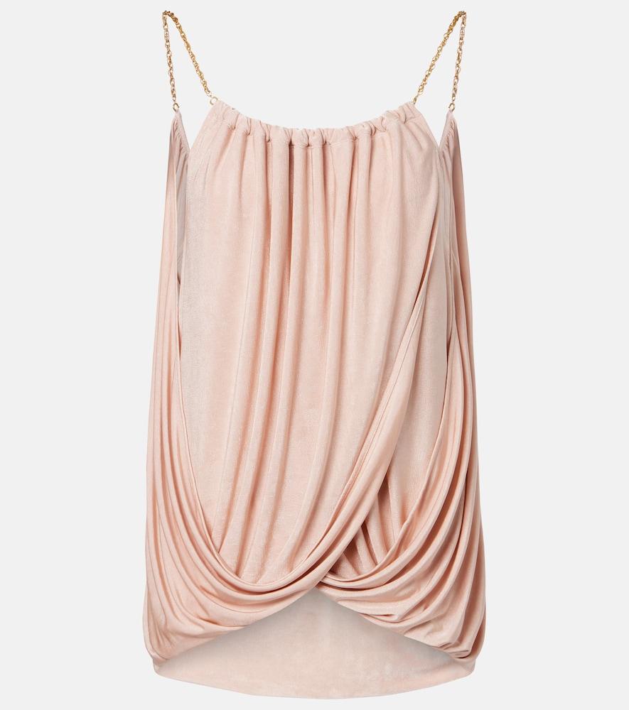 xu zhi chain-detail draped top