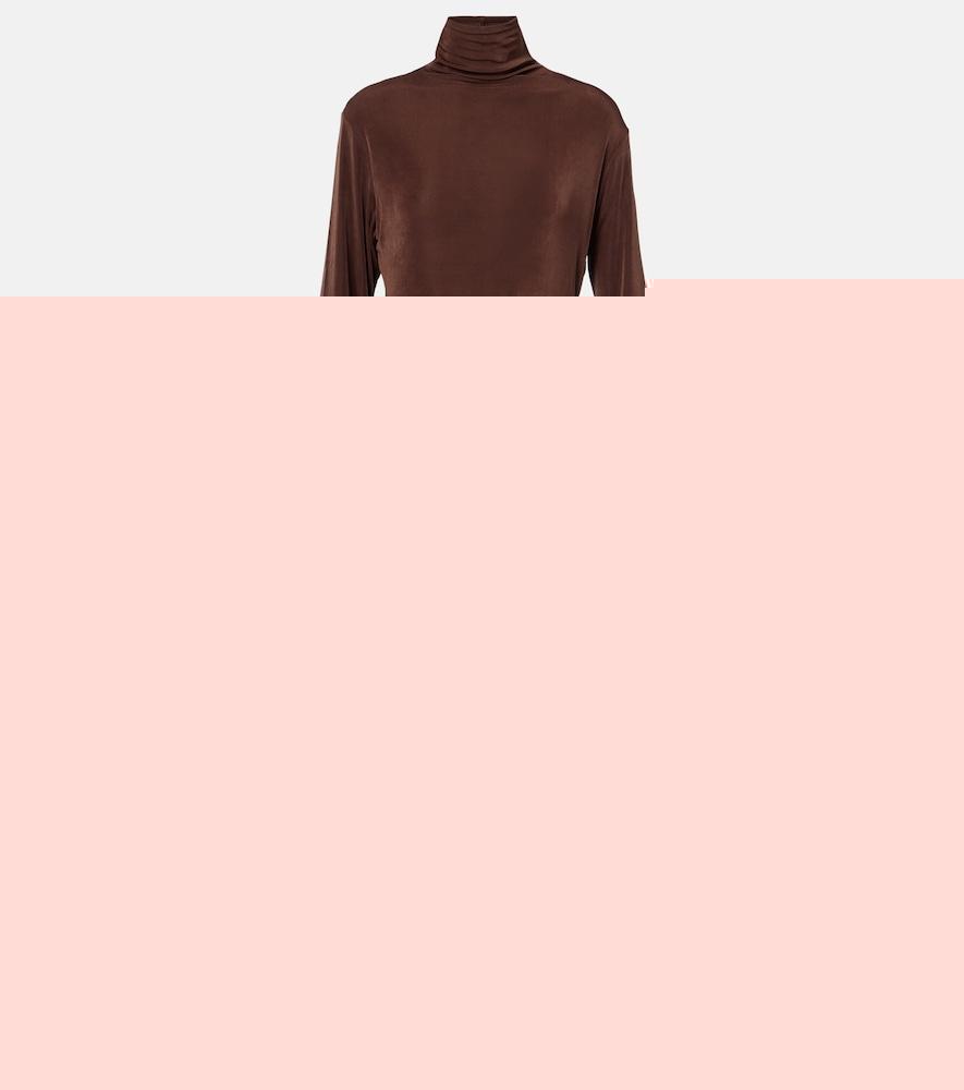 xu zhi gathered turtleneck maxi dress