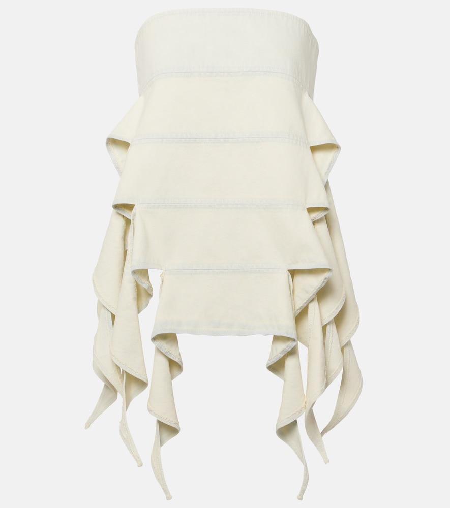 y/project bug off-shoulder denim top