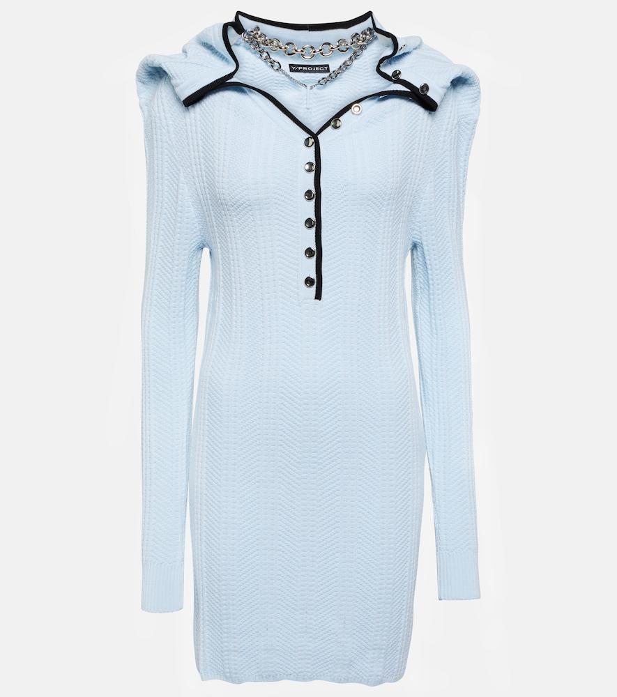 y/project chain-embellished wool minidress