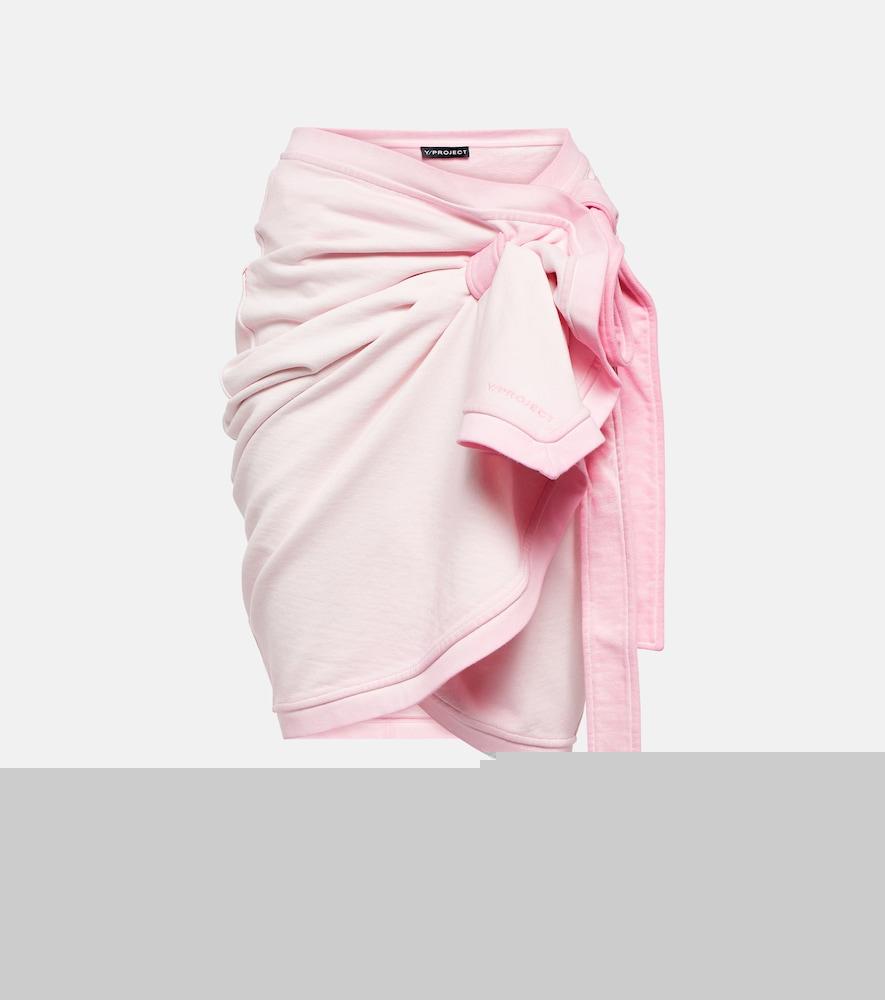y/project embroidered cotton terry miniskirt