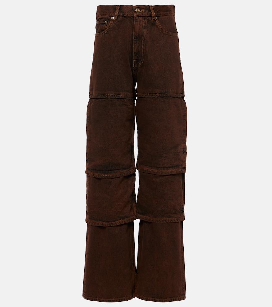 y/project layered high-rise wide-leg jeans