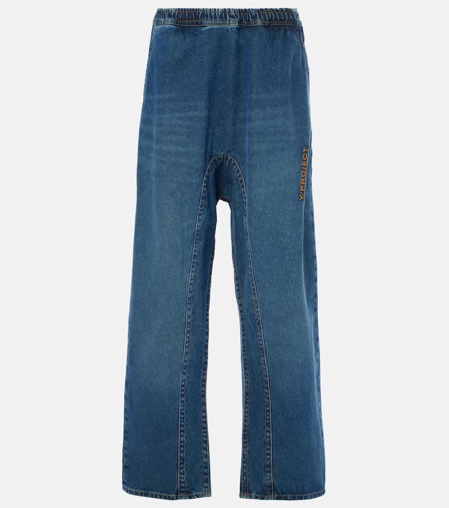 y/project logo low-rise wide-leg jeans