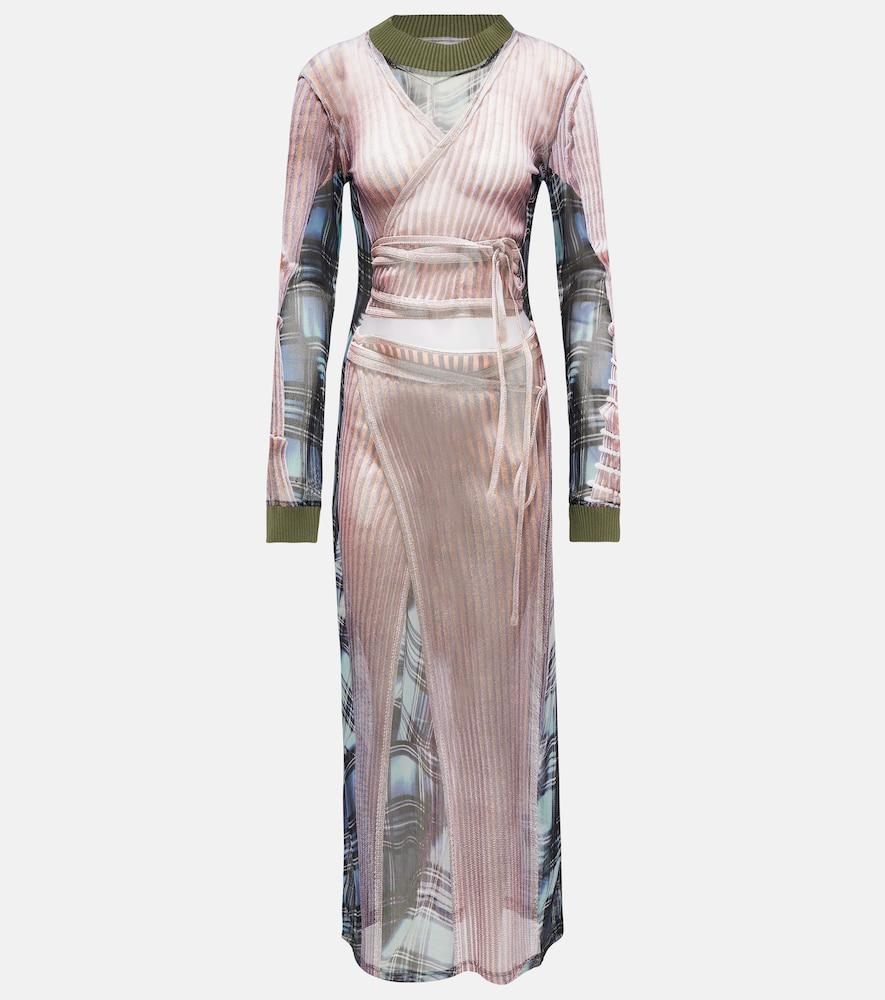 y/project x jean paul gaultier trompe l'oeil maxi dress