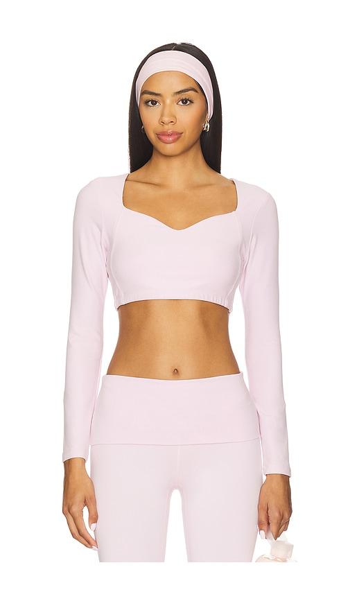 year of ours gabriette longsleeve sports bra in pink. - size l (also in s, xs, m, xl)