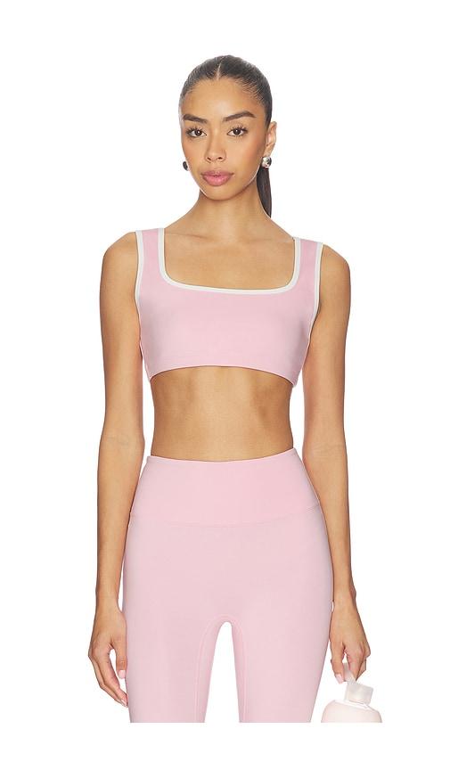 year of ours recycled contrast staple sports bra in pink. - size l (also in xs, xl)