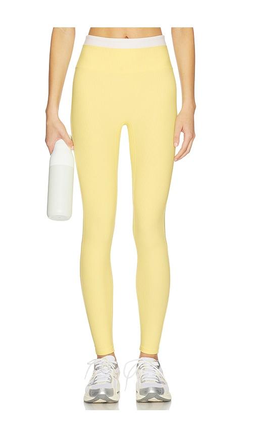 year of ours ribbed layered legging in yellow. - size s (also in xl)