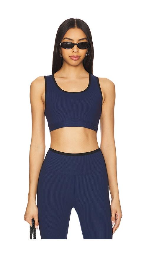 year of ours ribbed two tone gym bra in navy. - size s (also in xl)