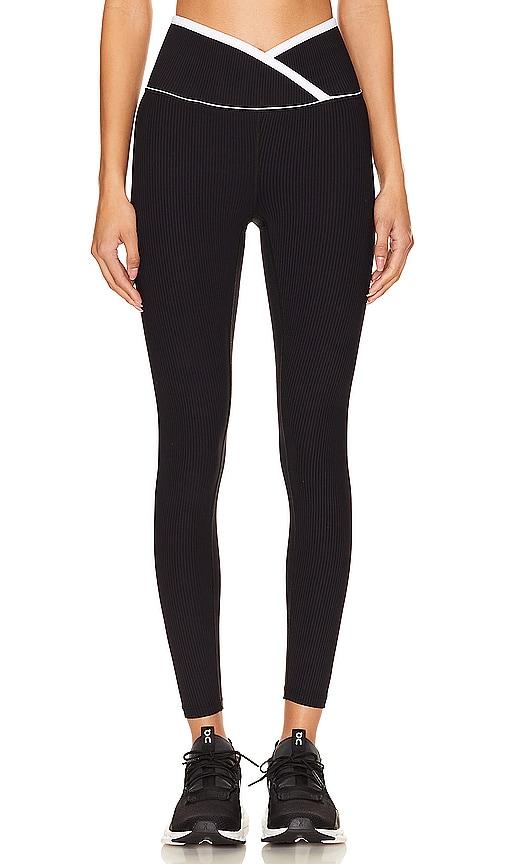 year of ours ribbed two tone veronica legging in black. - size m (also in xl)