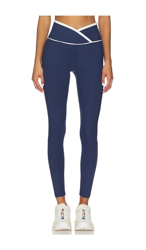 year of ours ribbed two tone veronica legging in navy. - size l (also in xs, xl)