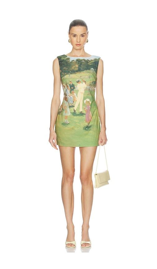 yellow the label augusta linen dress in green. - size l (also in m, s, xs)
