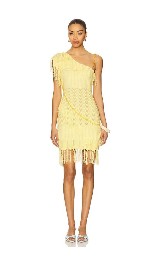 yellow the label fran beaded dress in lemon. - size l (also in s, xs)