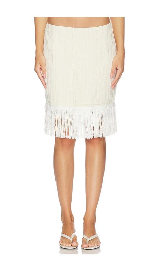 yellow the label fritz fringe skirt in white. - size m (also in s)