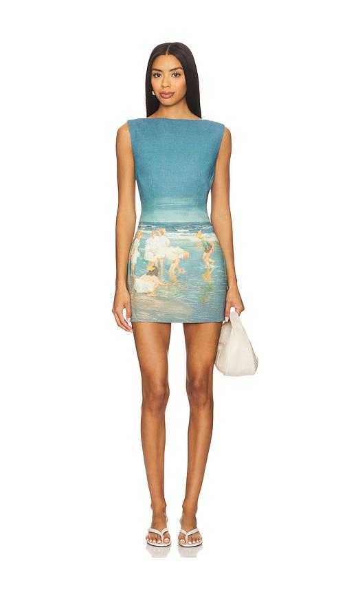 yellow the label holiday at sea dress in blue. - size l (also in xs, m, xl)
