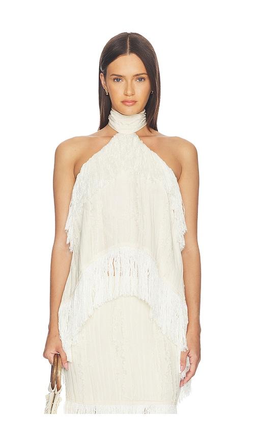 yellow the label jones fringe top in white. - size m (also in s)