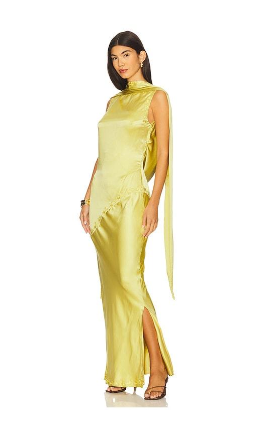 yellow the label nina silk dress in green. - size s (also in xs)