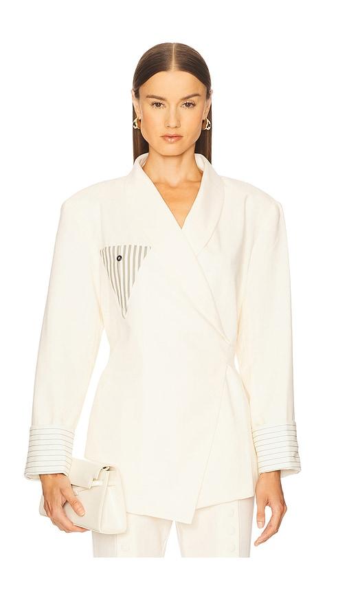 yellow the label novela linen blazer in white. - size l (also in s)