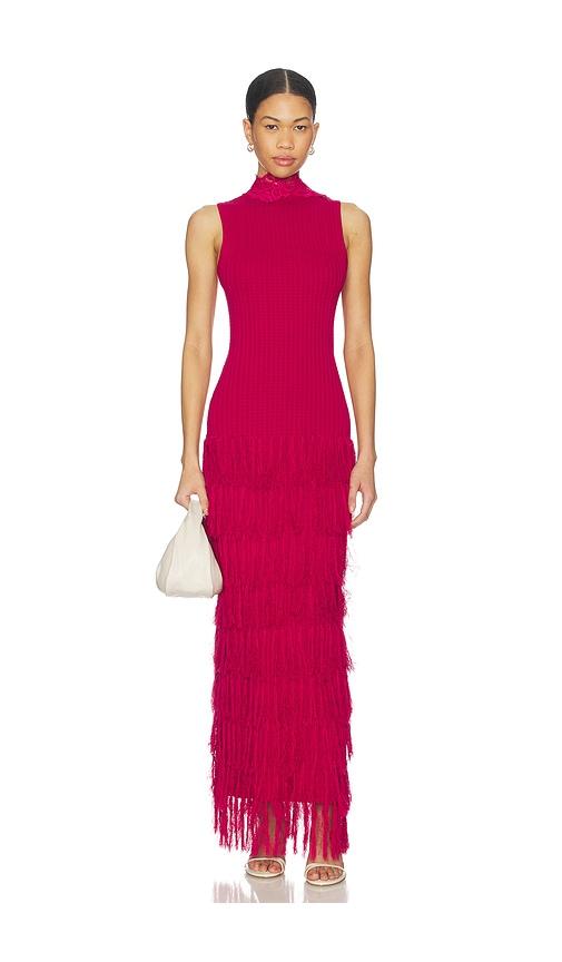 yellow the label phoebe fringe dress in red. - size m (also in s, xs)