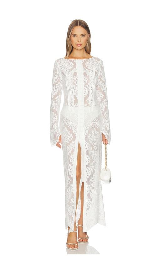 yellow the label x revolve demi duster dress in ivory. - size l (also in xl)