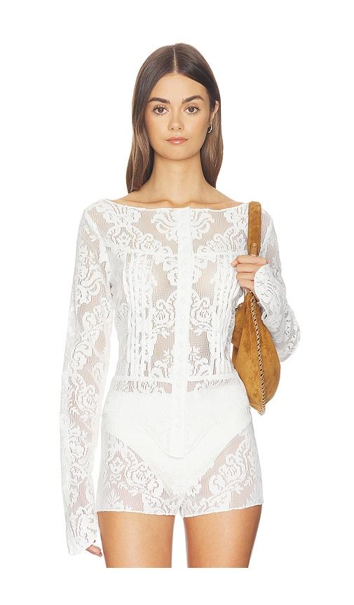 yellow the label x revolve hudson long sleeve in white. - size l (also in m, s)