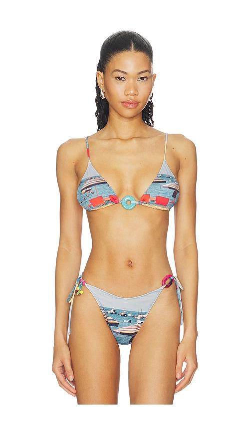 yellow the label x revolve sade charm bikini top in blue. - size l (also in xl)