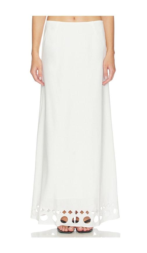 yellow the label x revolve silas linen skirt in white. - size m (also in xs, xl)