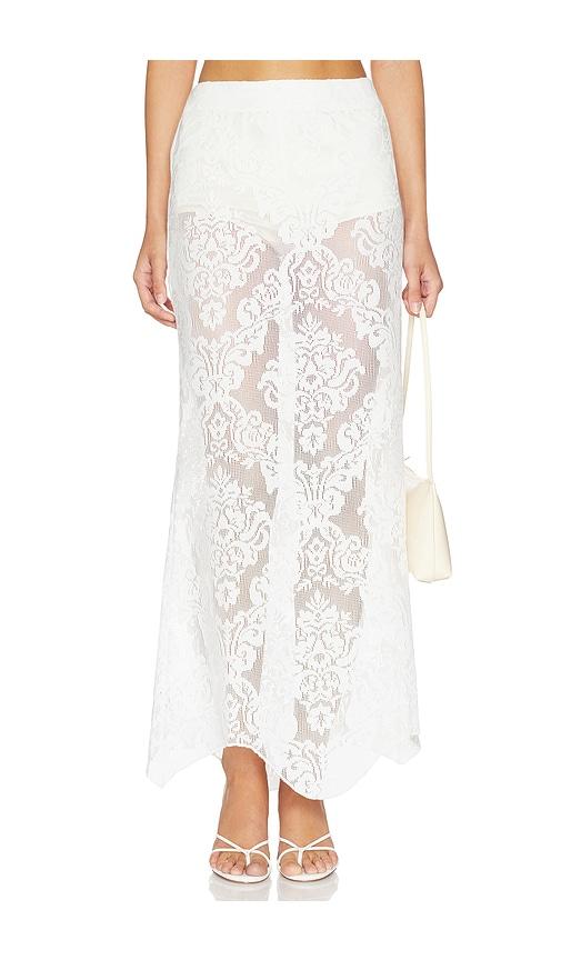 yellow the label x revolve soren maxi skirt in white. - size l (also in s, xs, m)