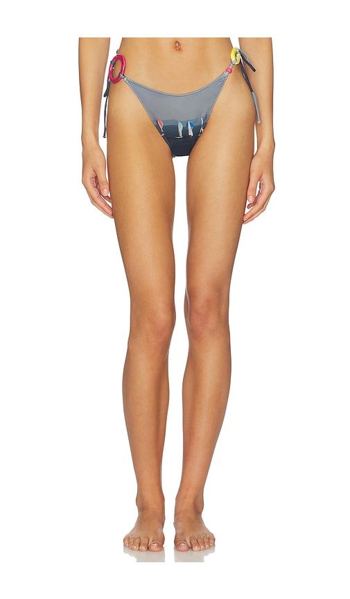 yellow the label x revolve vivi charm bikini bottom in slate. - size l (also in s, m)