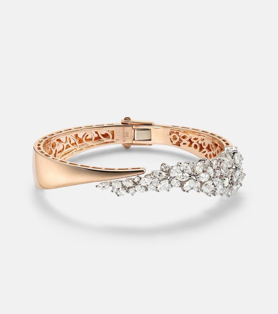 yeprem 18kt rose and white gold bracelet with diamonds
