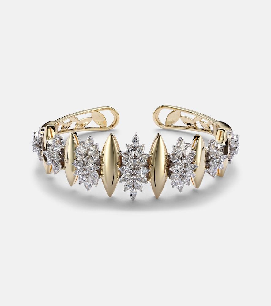 yeprem golden strada 18kt gold and white gold bangle with diamonds