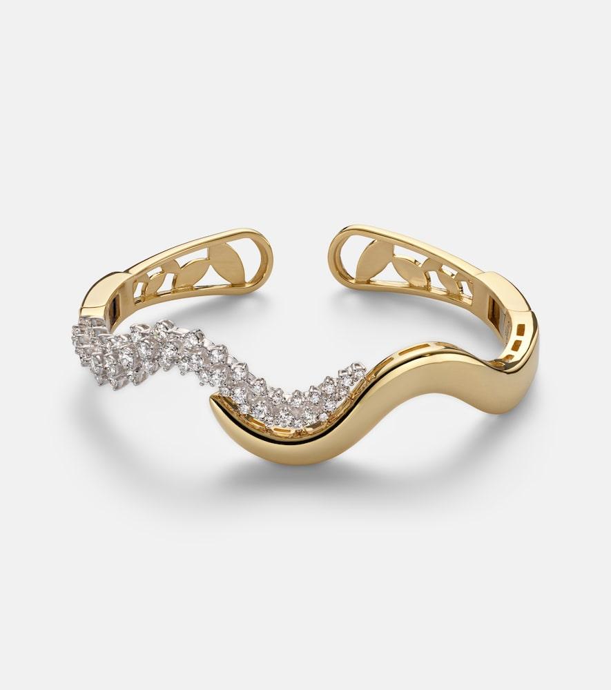 yeprem golden strada 18kt gold cuff bracelet with diamonds