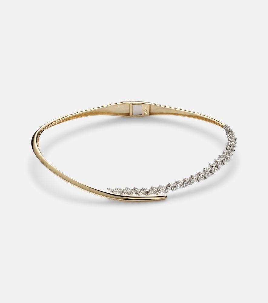 yeprem golden strada 18kt white and yellow gold choker with diamonds