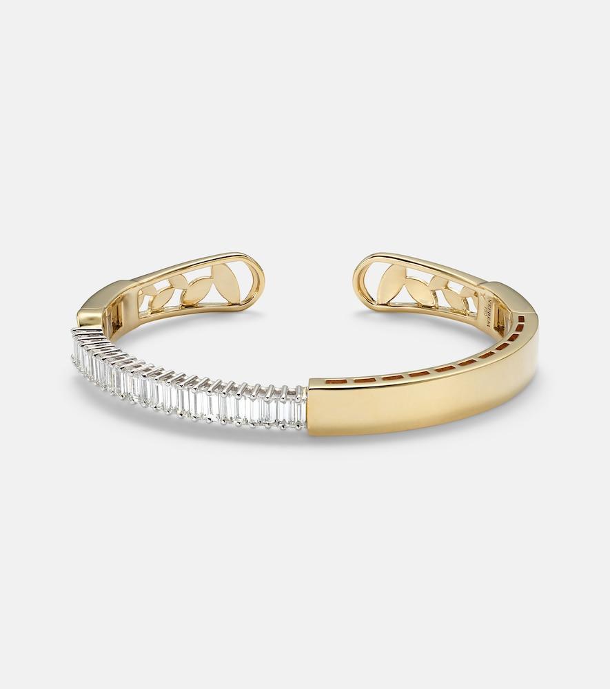 yeprem golden strada 18kt yellow and white gold cuff bracelet with diamonds