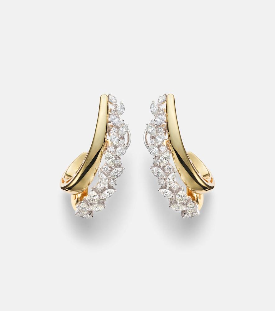 yeprem golden strada 18kt yellow and white gold earrings with diamonds
