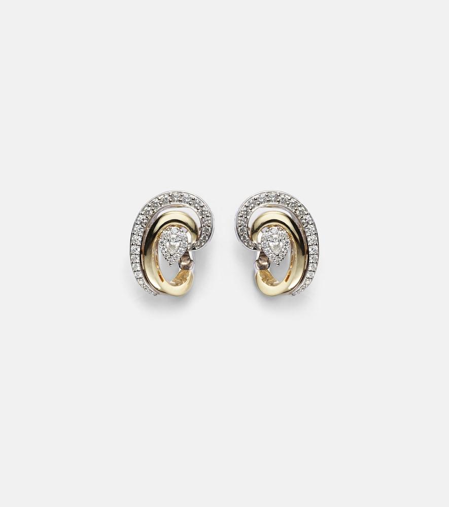 yeprem golden strada 18kt yellow and white gold earrings with diamonds