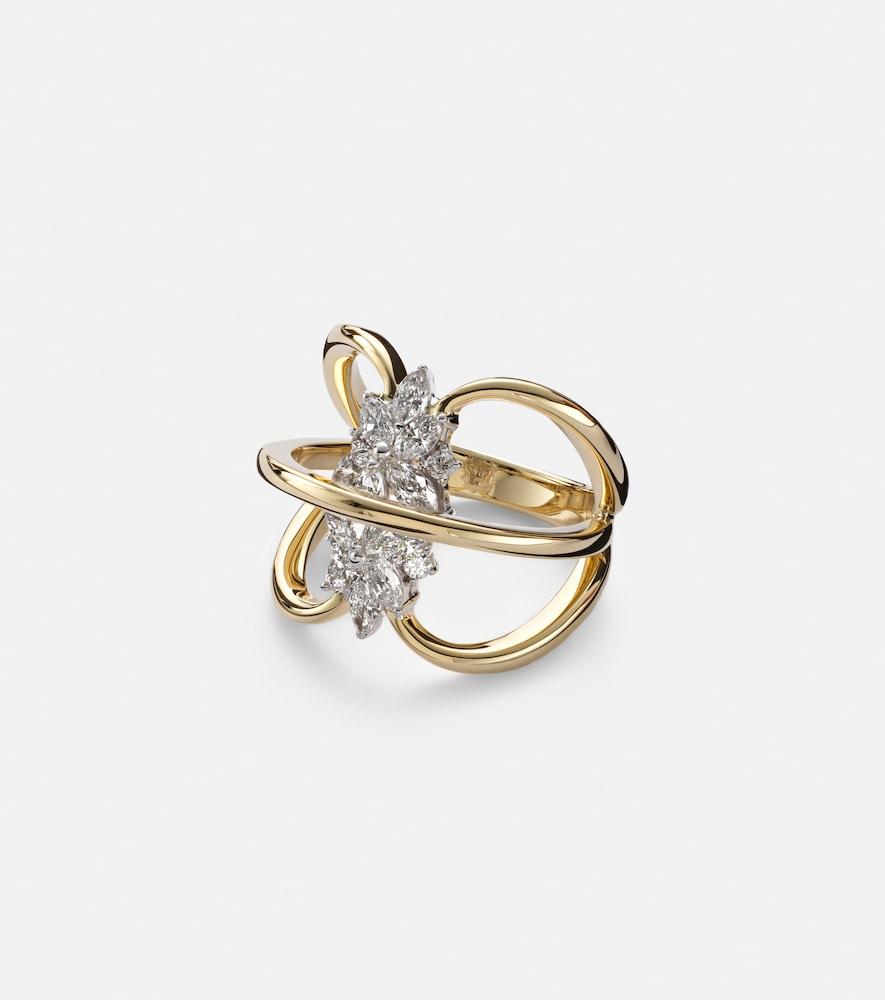 yeprem golden strada 18kt yellow and white gold ring with diamonds