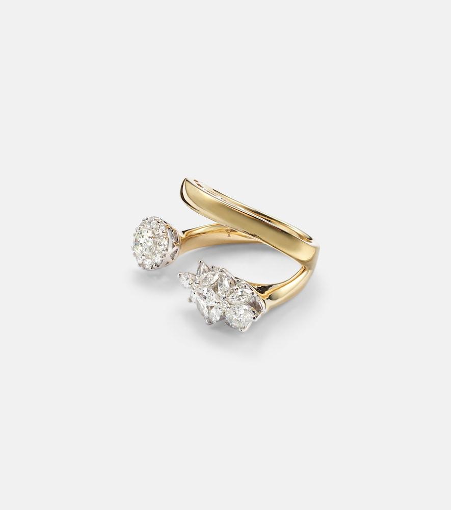 yeprem golden strada 18kt yellow and white gold ring with diamonds