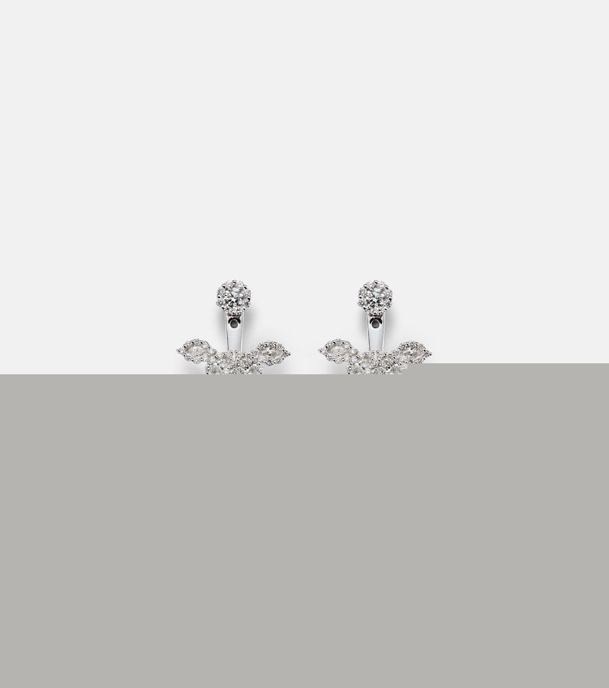 yeprem moonflower 18kt white gold earrings with diamonds